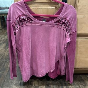 We the free long sleeve magenta top size xs